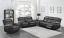 Charcoal and Black Power Sofa Set