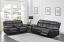 Charcoal and Black Power Sofa + Loveseat
