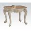 Marble Top/Pearl White End Table