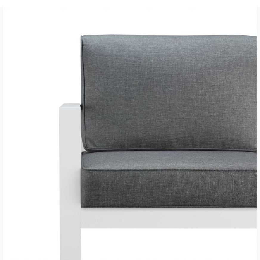 White Frame / Gray Cushions