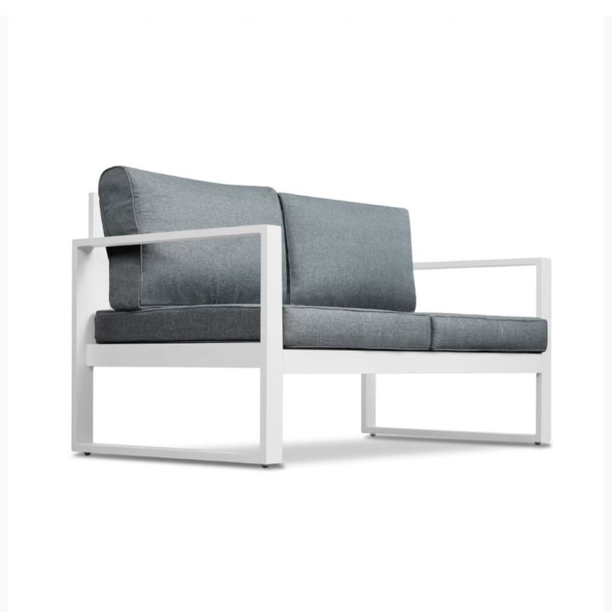 White Frame / Gray Cushion