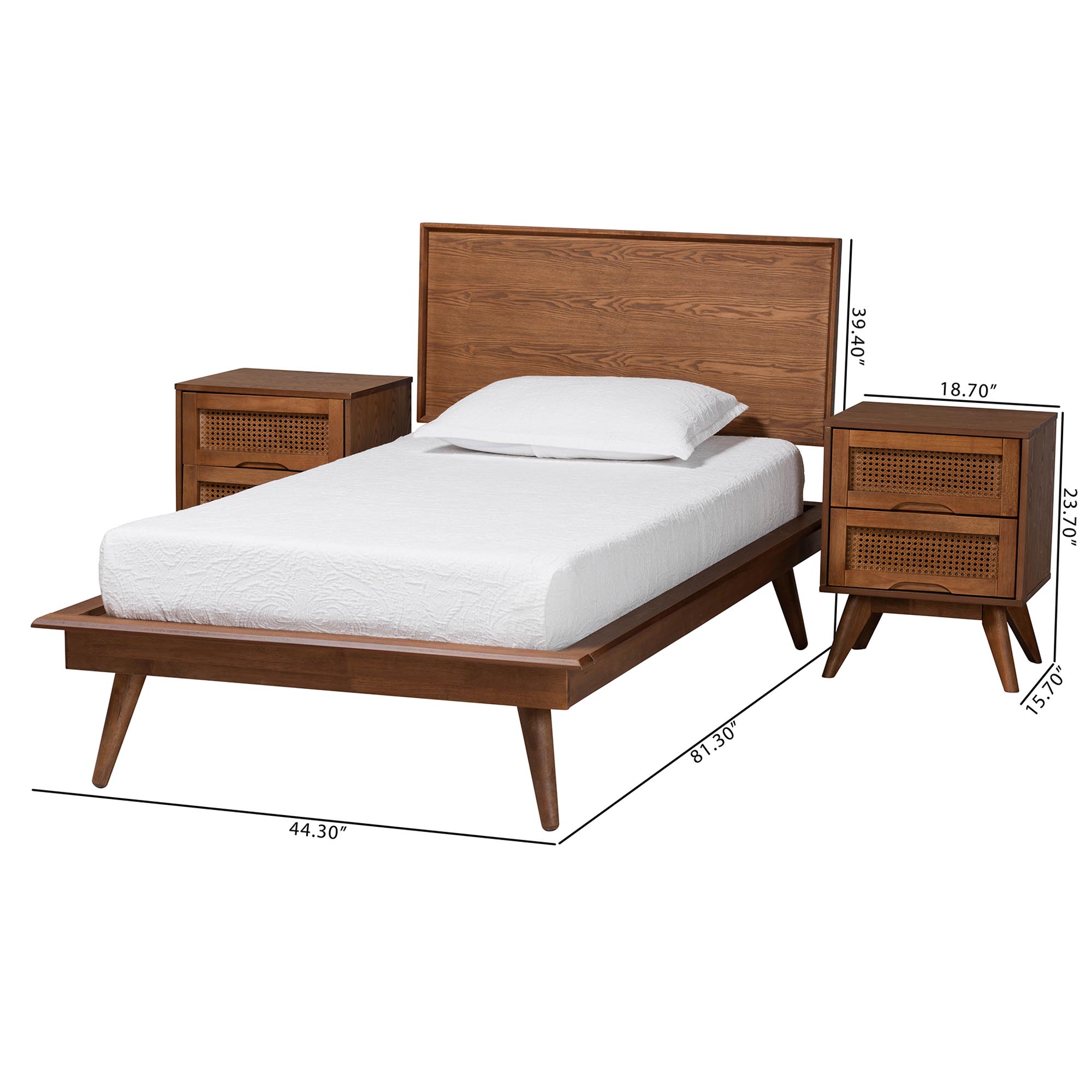 Baxton Studio Melora Mid century Modern 5 piece Bedroom Set