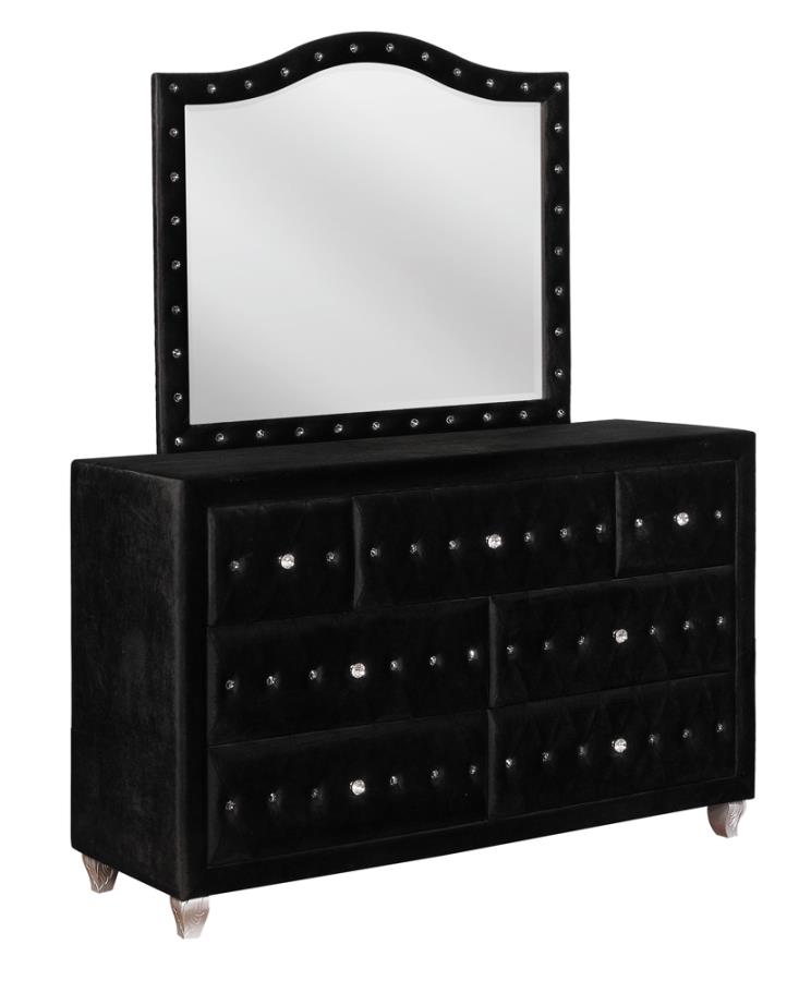 Deanna Black Velvet Dresser