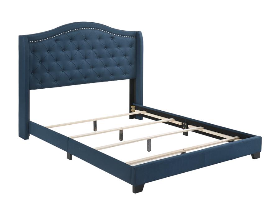 Blue Upholstered Bed Frame