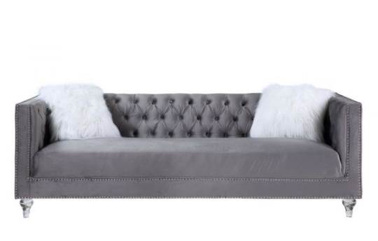Gray Velvet Sofa