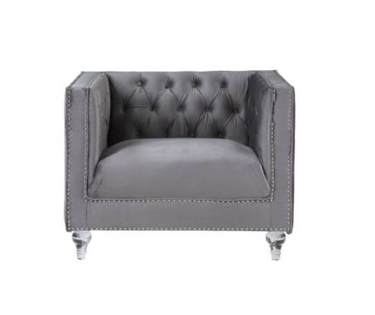 Gray Velvet Chair