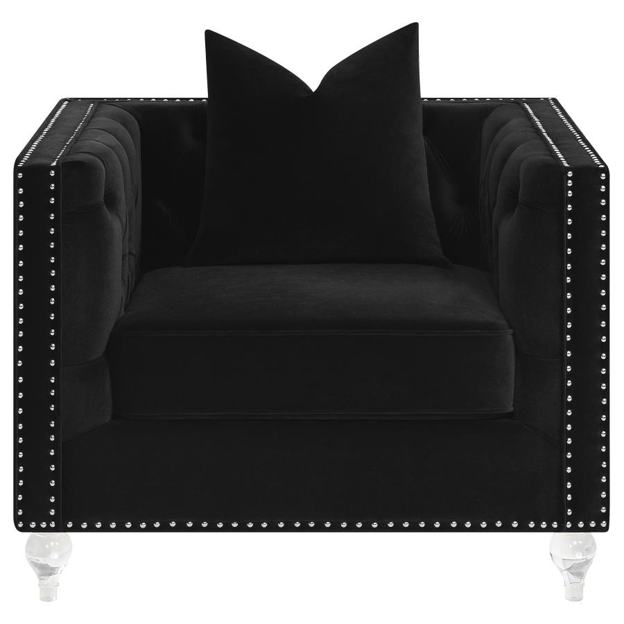 Delilah Upholstered Tufted Tuxedo Arm Sofa