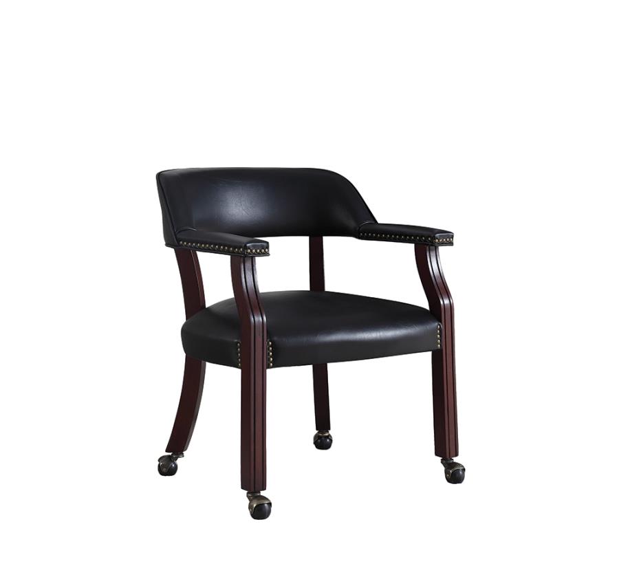 Black Leatherette Rolling Chair