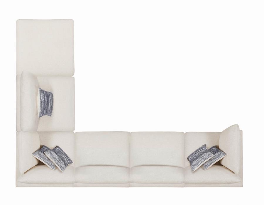 Top View of Variation of Sectional Sofa Set w/ 3 Armless Chairs, 2 Corner Chairs and 1 Ottoman
