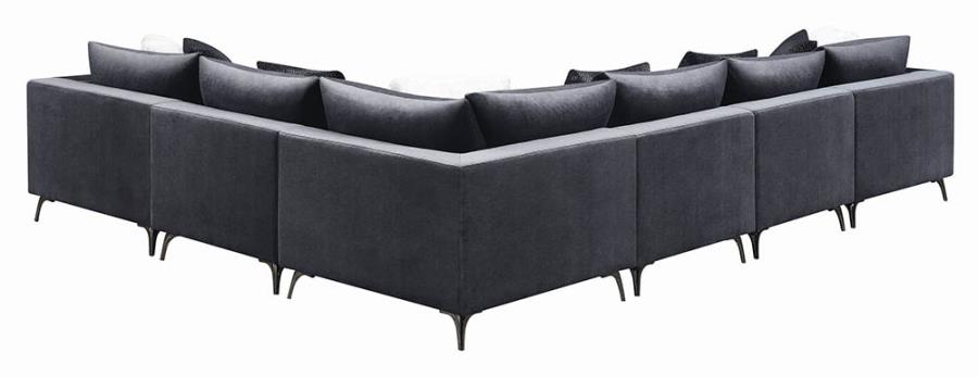 Sectional Sofa w/ Added Armless Chairs Back
