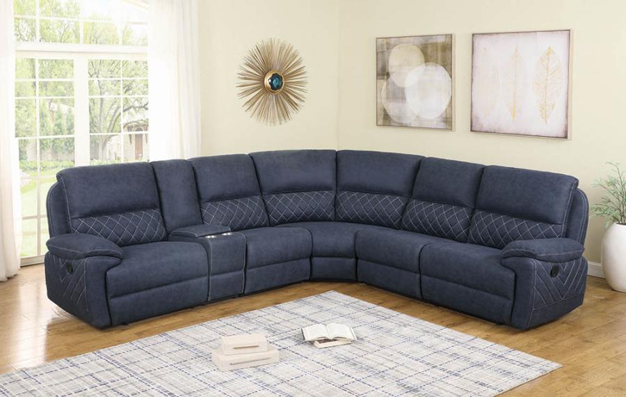 Blue Complete 6-Piece Sectional Sofa