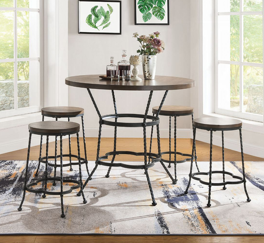 Complete 5 Piece Counter Height Table Set