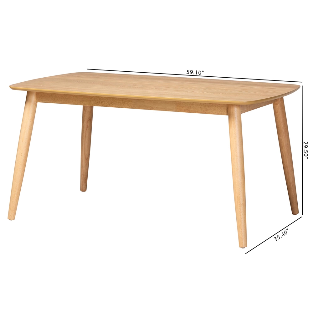 Baxton Studio Flora MidCentury Modern Natural Oak Finished Wood Dining