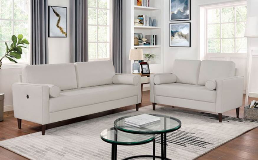 Off-White Sofa and Loveseat