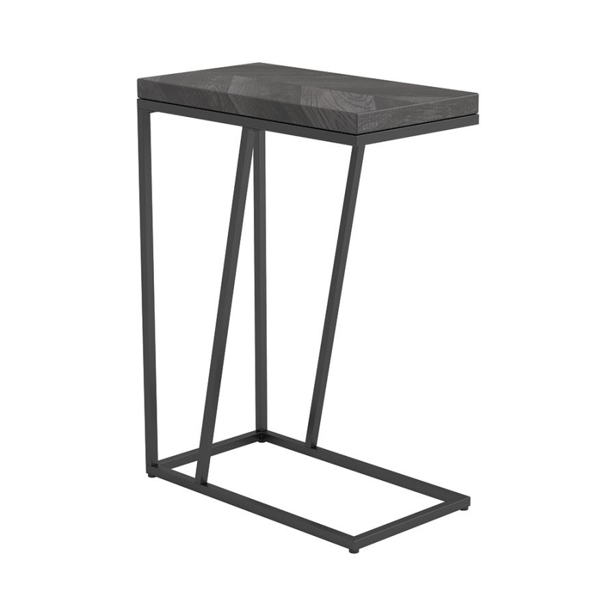 Rustic Grey Accent Table Angle