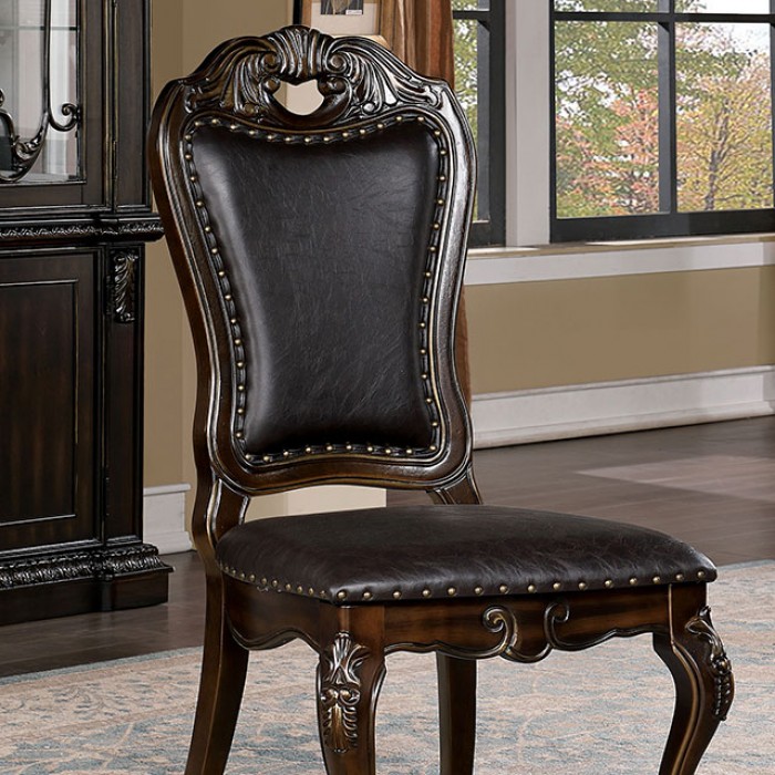 Traditional leather dining discount chairs