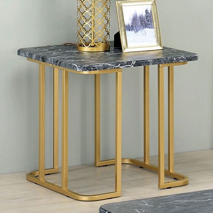 Gold/Black End Table