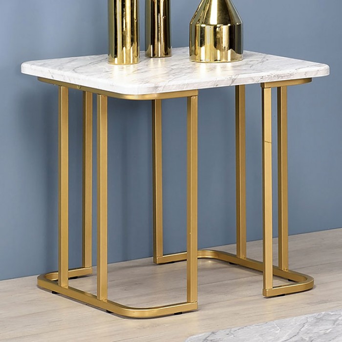 Gold/White End Table