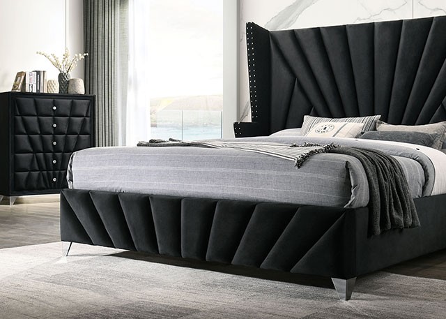 Carissa Art Deco Upholstered Bed