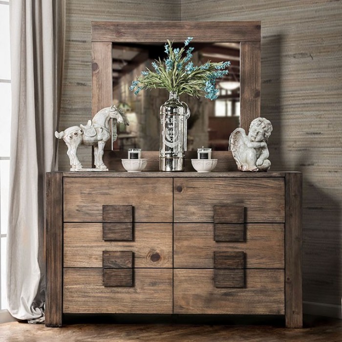 Natural Tone Dresser with Mirro