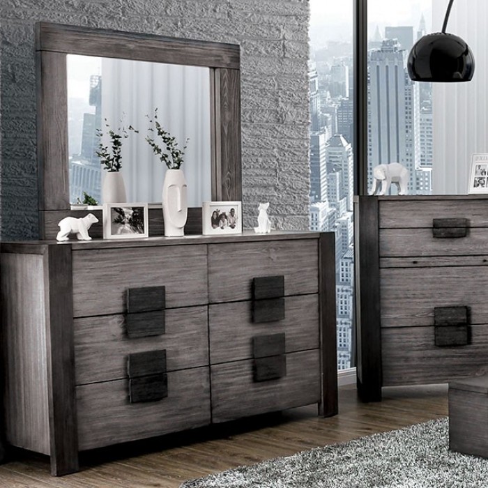 Gray Dresser with Mirror