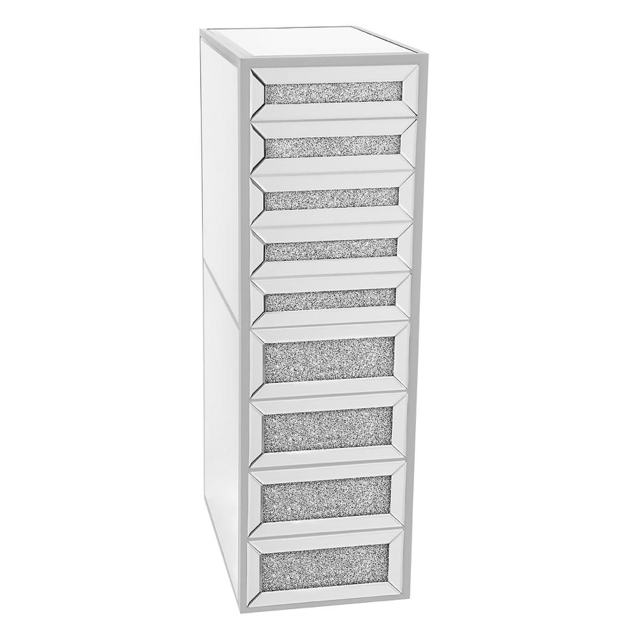 Silver 9-Drawer Vanity Storage Unit