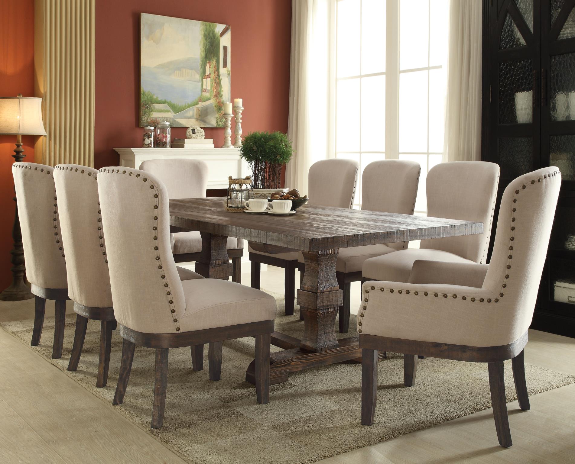 Complete Dining Table Set w/ 8 Chairs