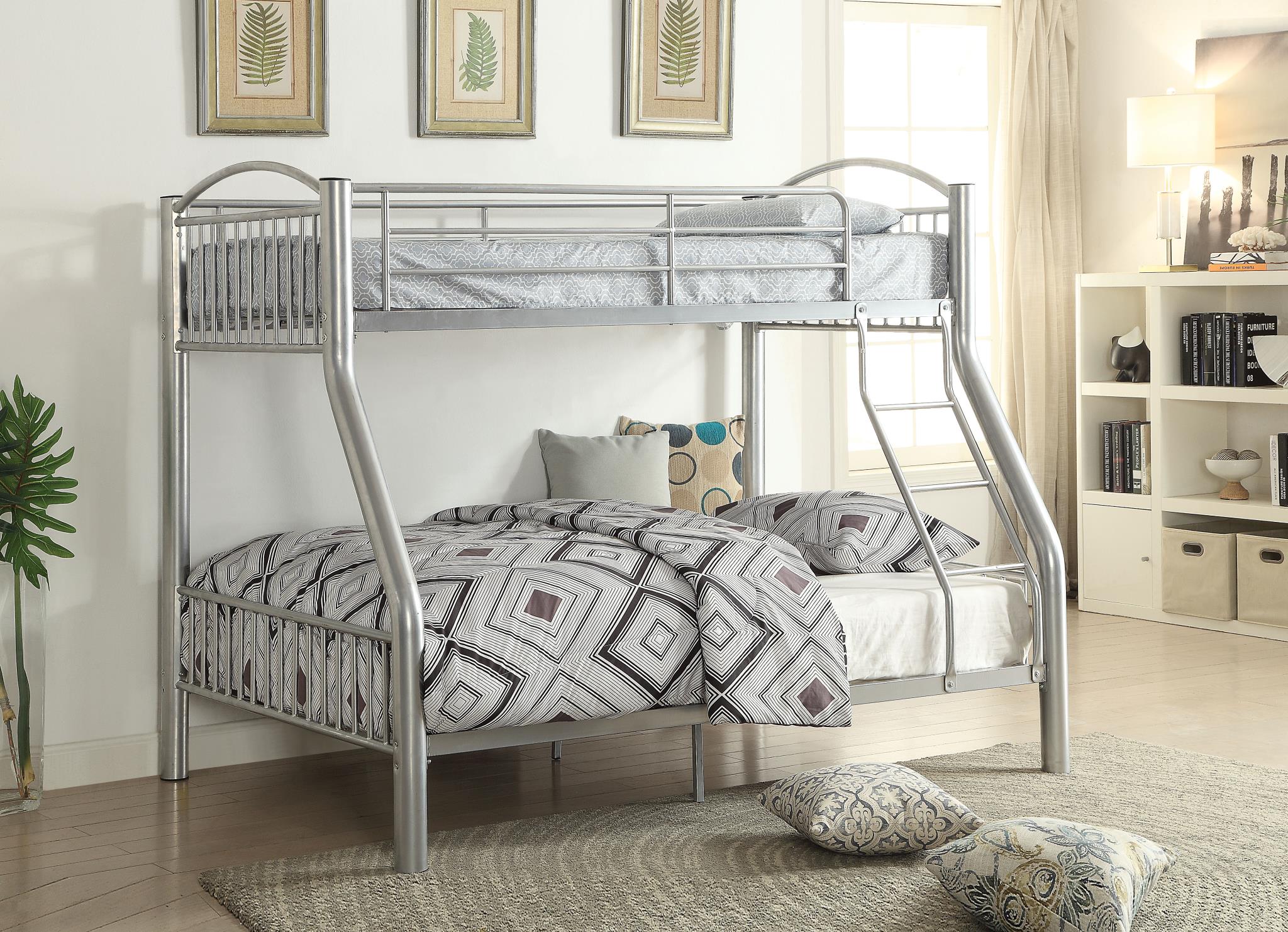 Silver Twin/Full Bunk Bed