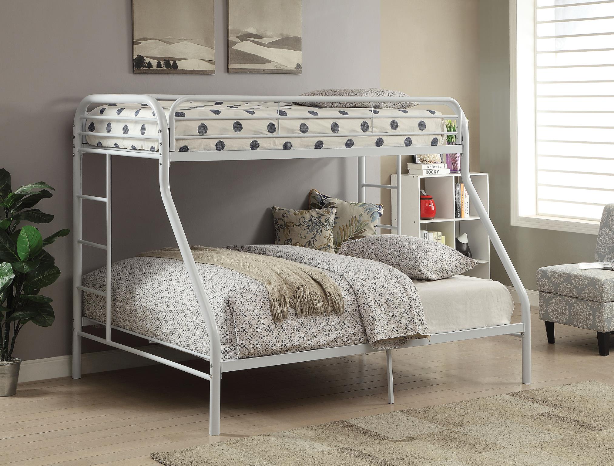 White Twin XL/Queen Bunk Bed