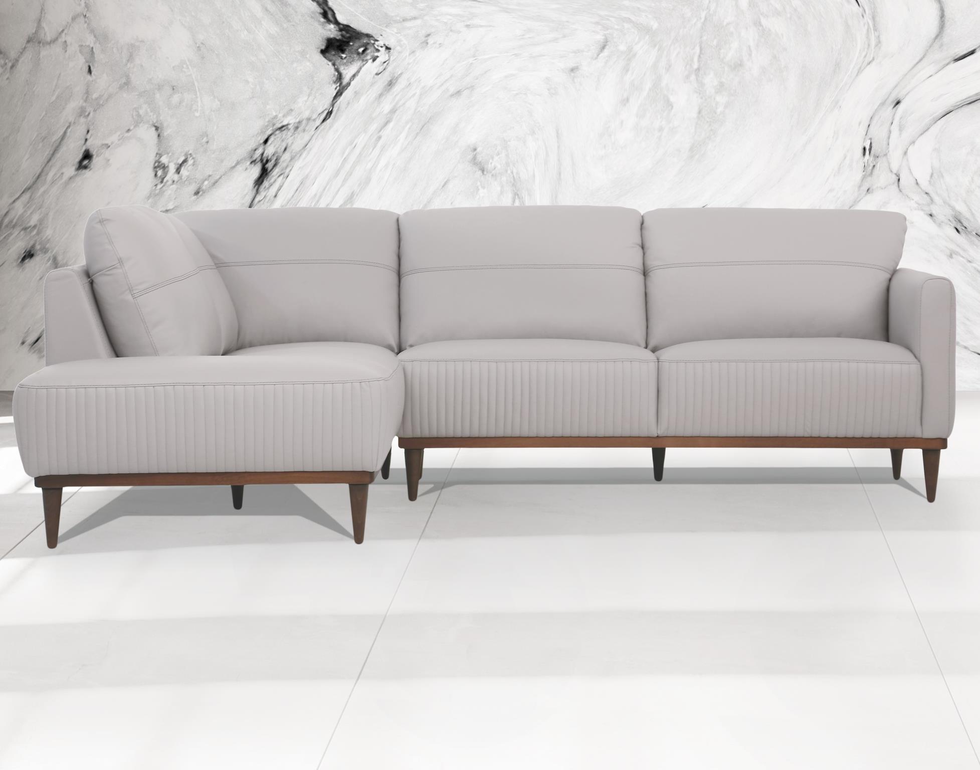 Pearl Gray Sectional Sofa w/ Left Facing Chaise