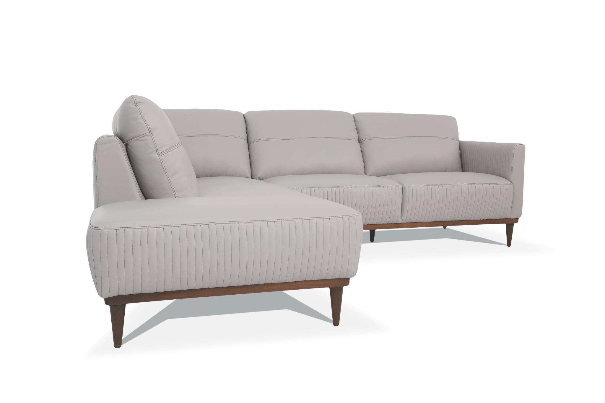 Pearl Gray Sectional Sofa w/ Left Facing Chaise Side