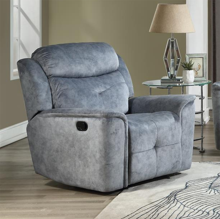 Silver Gray Fabric Recliner