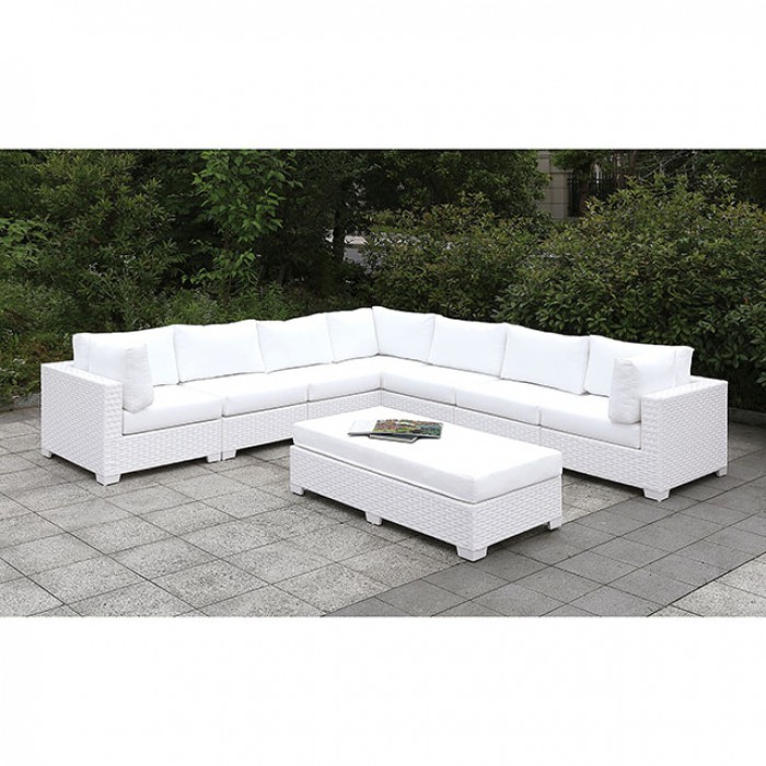 Complete Patio Large L-Sectional Sofa Set w/ Bench 