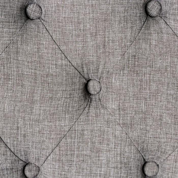 Light Gray Side Chair Button Tufted Details