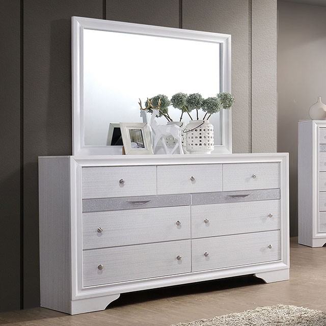 White Dresser W/Mirror