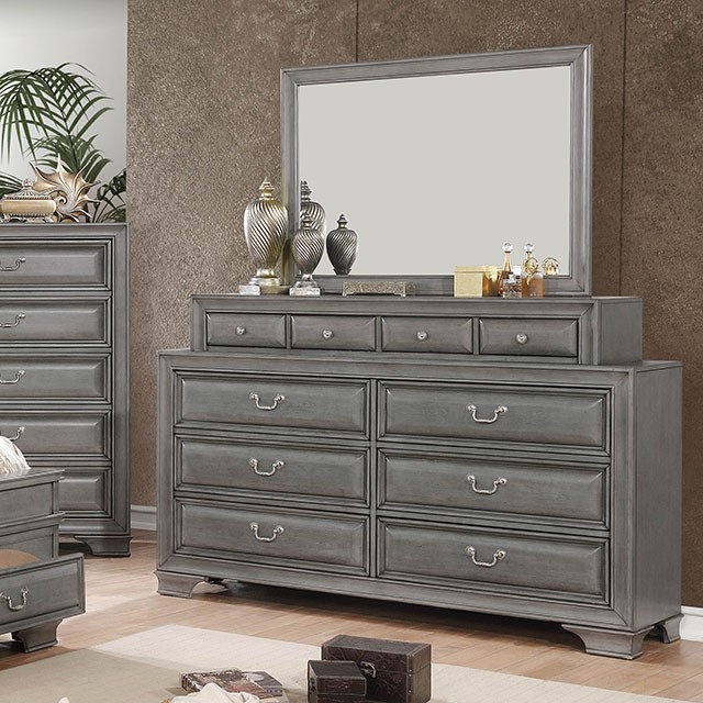 Gray Dresser + Mirror
