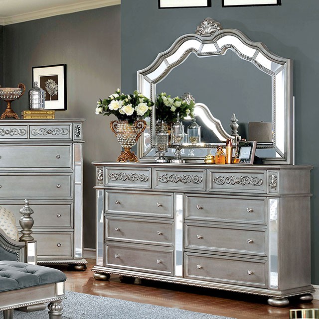 Silver Dresser With Mirror