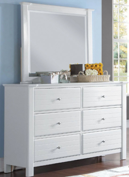 White Dresser W/Mirror