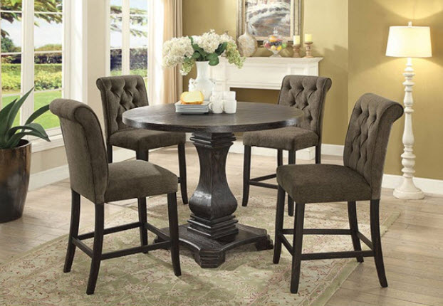 Antique Black Complete Set W/Gray Chairs
