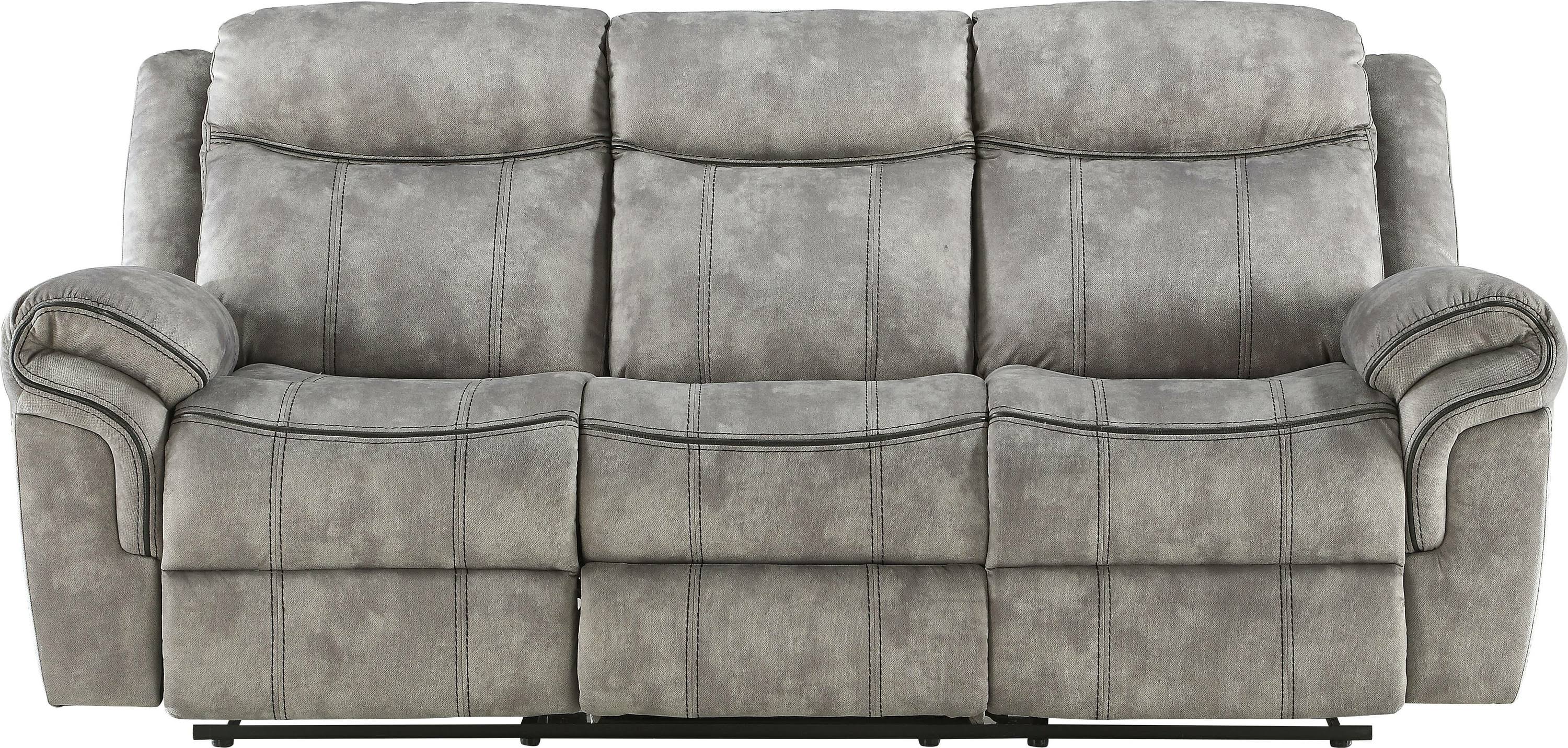 Two Tone Gray Reclining Sofa Front
