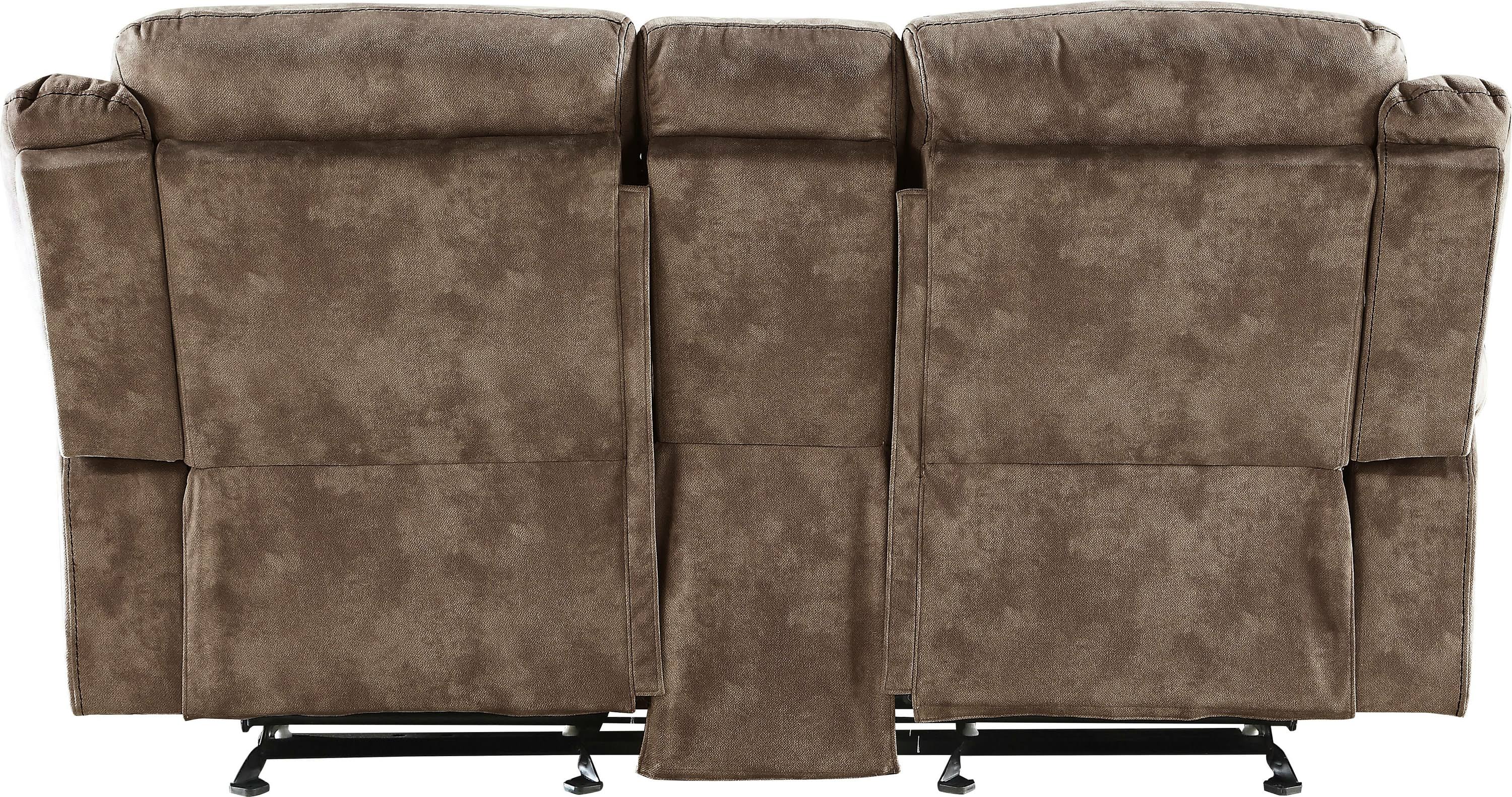 Two Tone Chocolate Reclining Loveseat Back