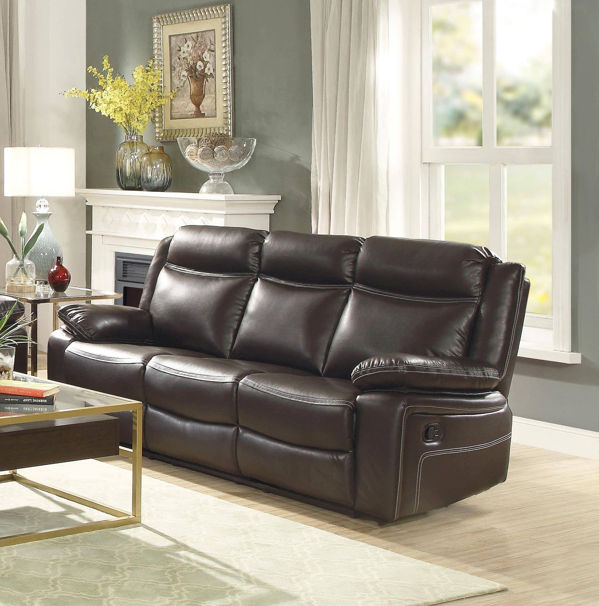 Corra Faux Leather Motion Recliner Sofa