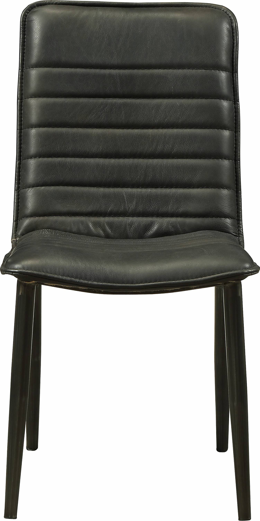Hosmer Black Top Grain Leather Side Chair Set of 2