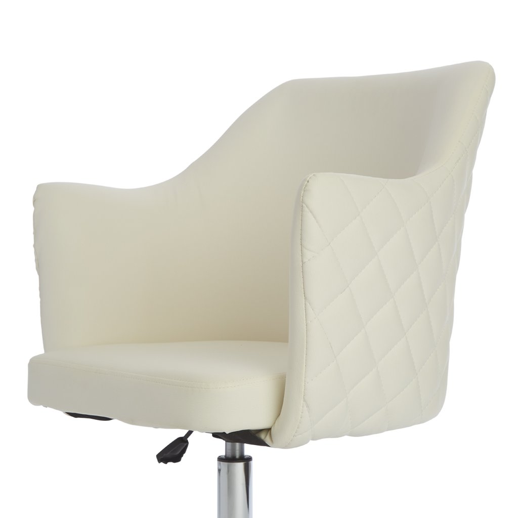 White Vanity Chair Seat Details