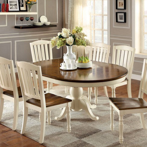 oval extending dining table and chairs