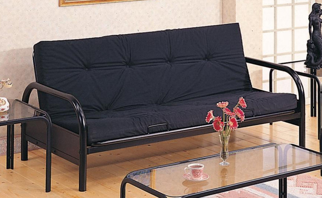 Casual Metal Futon Frame and Mattress Set