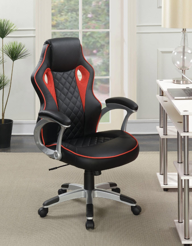 Computer Chair with Red Accents