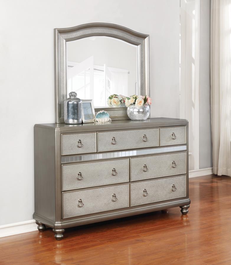 Bling Game Dresser with 7 Drawers and Stacked Bun Feet
