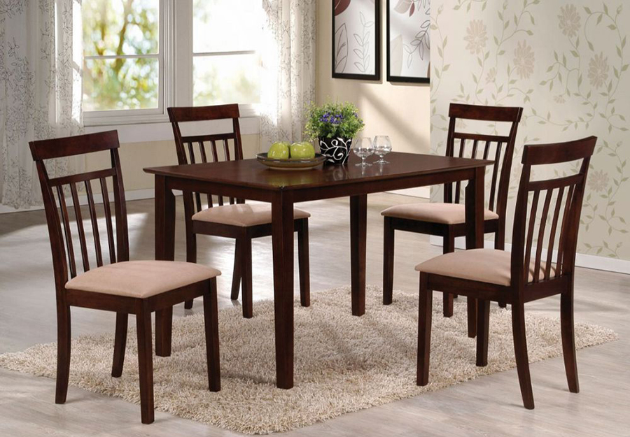 Samuel Complete 5 Piece Espresso Dining Table Set