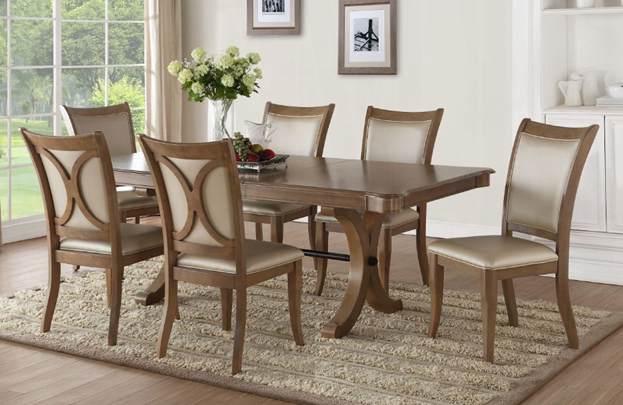 Harald Gray Oak Dining Table with Extension Leaf